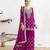 purple chinon sharara embroidered sequins & mirror work suit