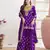 violet chinon sharara embroidered sequins & mirror work suit