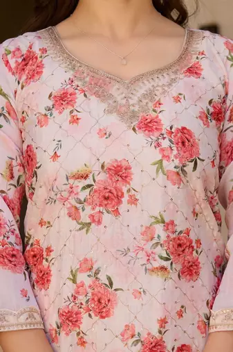 Ivory gulbahar floral kurta set