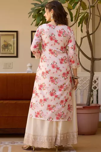 Ivory gulbahar floral kurta set