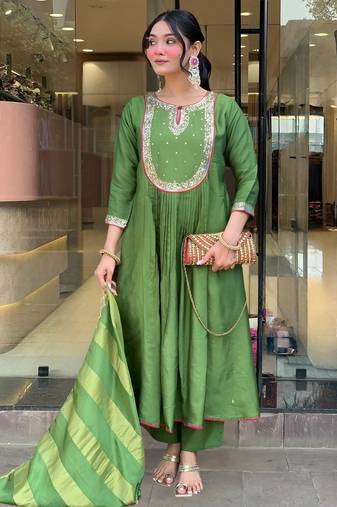 Emerald noor anarkali set