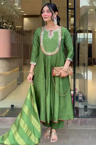 Emerald noor anarkali set
