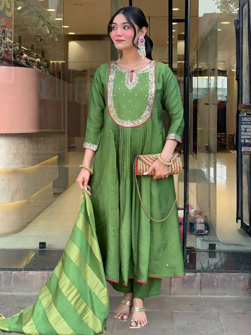 Emerald noor anarkali set