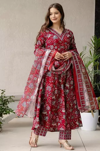 Ruby floral comfort kurta set