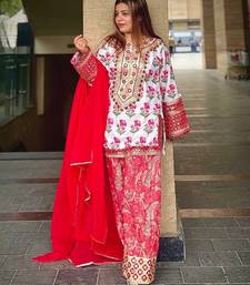 Crepe top & farshi palazzo with dupatta set