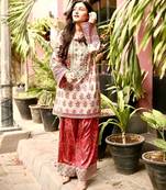 Crepe top & farshi palazzo with dupatta set