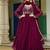 Wine georgette embroidery gown with dupatta