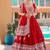 Red georgette lehenga choli with intricate embroidery work