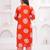 Orange printed tussel cotton kurta with trousers & with dupatta