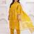 Mustard printed tussel cotton kurta with trousers & with dupatta