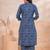 Indigo printed pure cotton kurta set