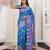 blue color woven work art silk blend saree