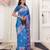 blue color woven work art silk blend saree