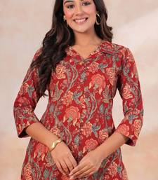 Floral printed collar pure cotton co-ord set