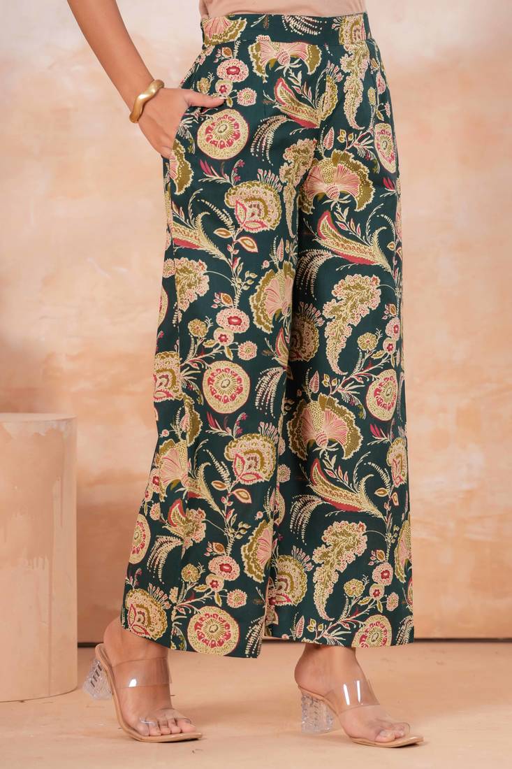 Floral printed collar pure cotton co-ord set