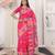 pink color woven work art silk blend saree