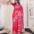 pink color woven work art silk blend saree