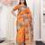 orange color woven work art silk blend saree