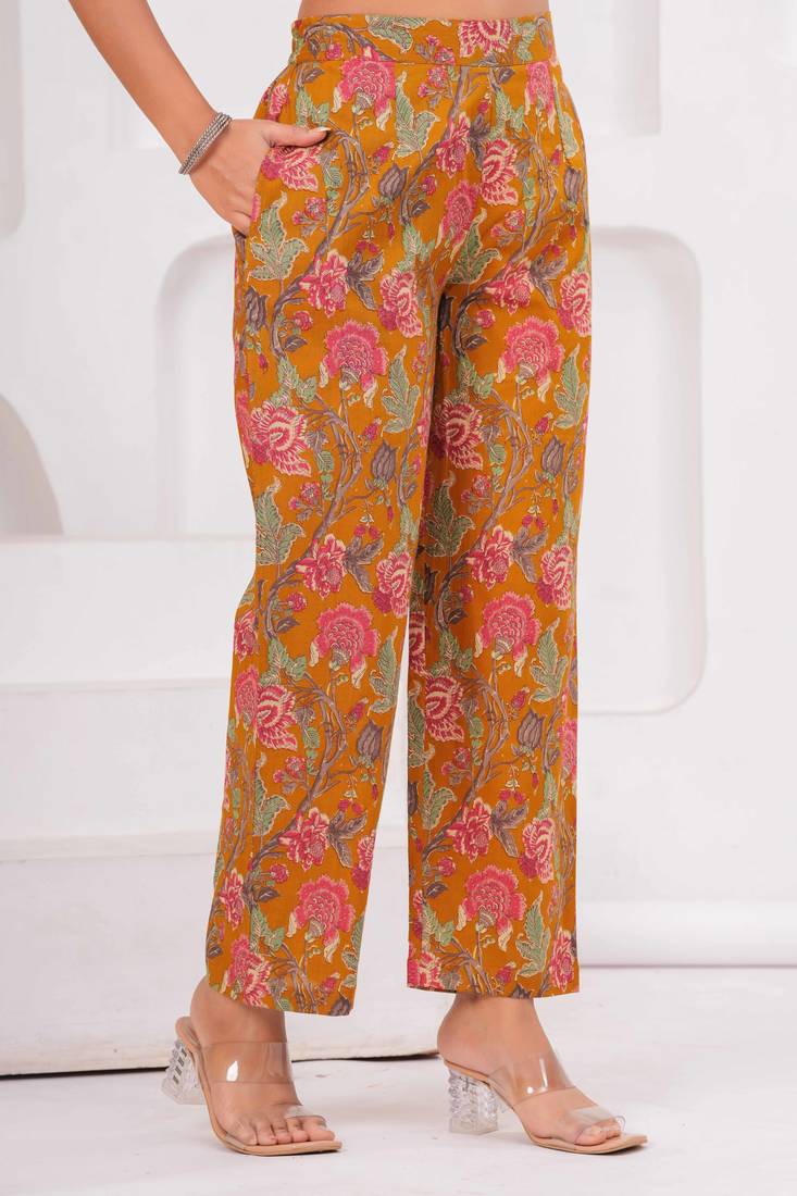 Floral printed collar pure cotton co-ord set