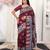 wine color woven work art silk blend saree