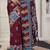 wine color woven work art silk blend saree
