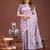 purple color woven work linen cotton saree