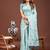 sea green color woven work linen cotton saree