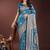 teal color woven art silk saree with blouse