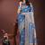 sky blue color woven art silk saree with blouse