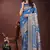sky blue color woven art silk saree with blouse