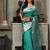 rama green color zari woven banarasi art silk saree