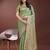 light green color woven work linen cotton saree