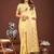 yellow color woven work linen cotton saree