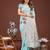 sky blue color woven work linen cotton saree
