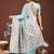 sky blue color woven work linen cotton saree