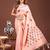 peach color woven work linen cotton saree