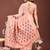 peach color woven work linen cotton saree
