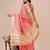 orange color stripe solid work orgenza saree