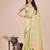 light green color stripe solid work orgenza saree