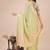 light green color stripe solid work orgenza saree