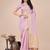 light pink color stripe solid work orgenza saree