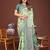 light green color woven work linen cotton saree