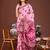 pink color woven work linen cotton saree