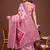 pink color woven work linen cotton saree