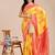 yellow & red color woven work banarasi art silk saree