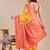 yellow & red color woven work banarasi art silk saree