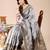 grey color woven work banarasi art silk saree