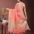 peach color plain zari border orgenza saree