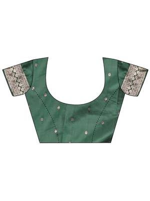 dark green zari woven banarasi art silk blend saree 5