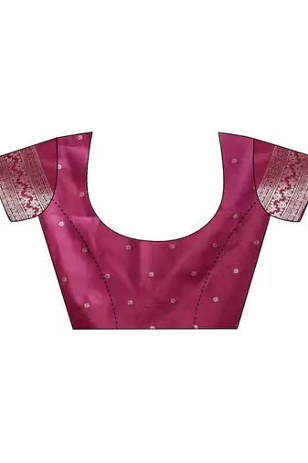 purple color zari woven banarasi art silk blend saree